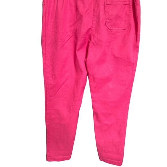 Sezane Arthuro Trousers Paper Bag Pants High Waisted Bright Pink Size 38 Medium - Picture 9 of 14